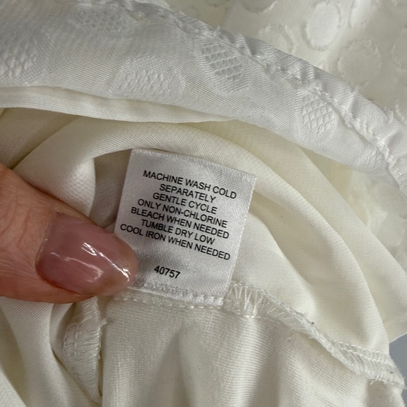 41 HAWTHORN Ezide Polka Dot Textured Mixed Material Tank Top Shirt - White - S - Picture 7 of 12